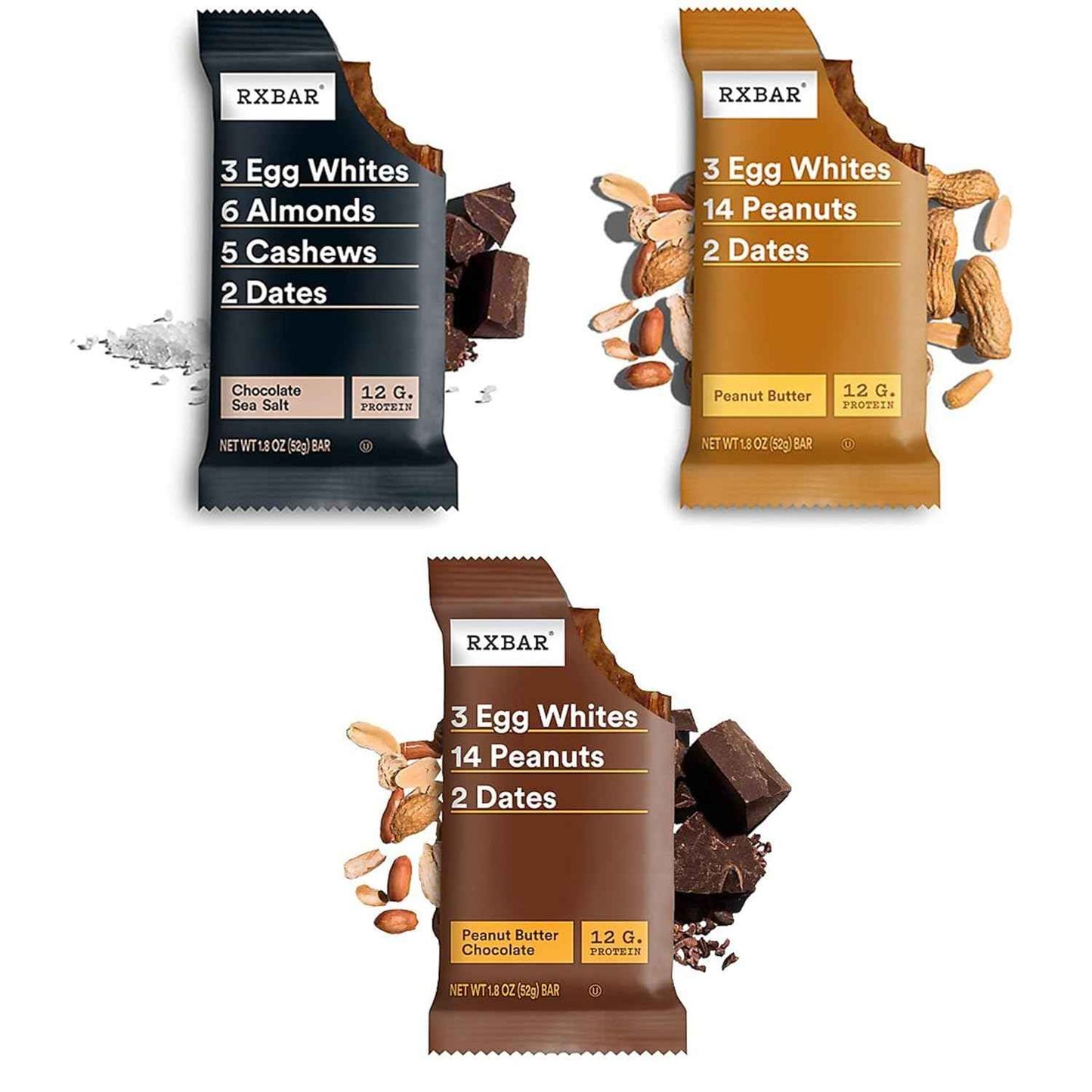 RXBAR Protein Bars Variety Pack – Office Desk Snack for Focused Mid-Work Fuel, 12g Protein Energy Boost
