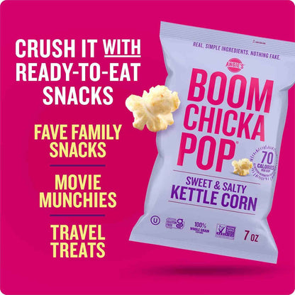 Angie's Boomchickapop Kettle Corn – Clean-Ingredient Snack for Kid-Safe Lunchbox Packing