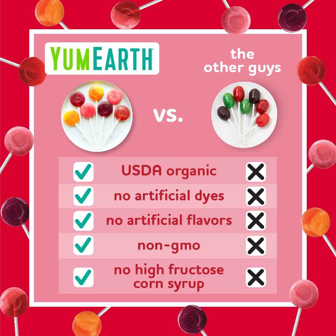 YumEarth Organic Lollipops - Peanut and Tree Nut Free Sweets Made in Dedicated Facility, Variety Pack