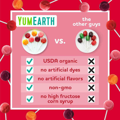 YumEarth Organic Lollipops - Peanut and Tree Nut Free Sweets Made in Dedicated Facility, Variety Pack