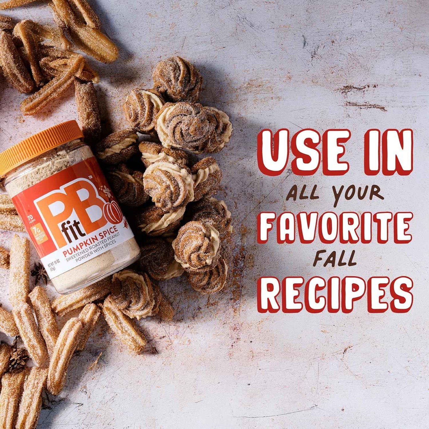 PBfit Pumpkin Spice Peanut Butter Powder for Wellness Routines, Low-Fat Protein Powder for Smoothies