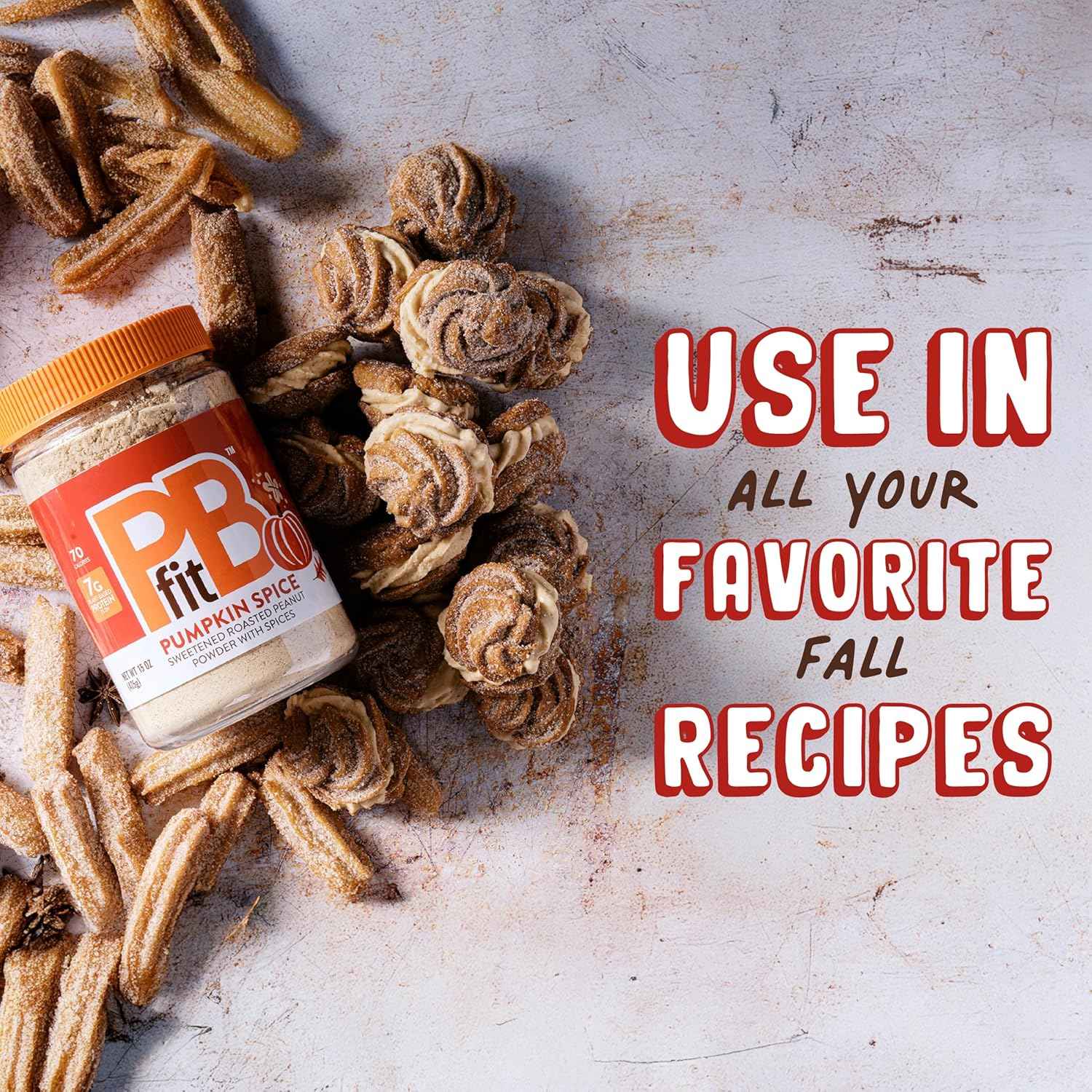 PBfit Pumpkin Spice Peanut Butter Powder for Wellness Routines, Low-Fat Protein Powder for Smoothies