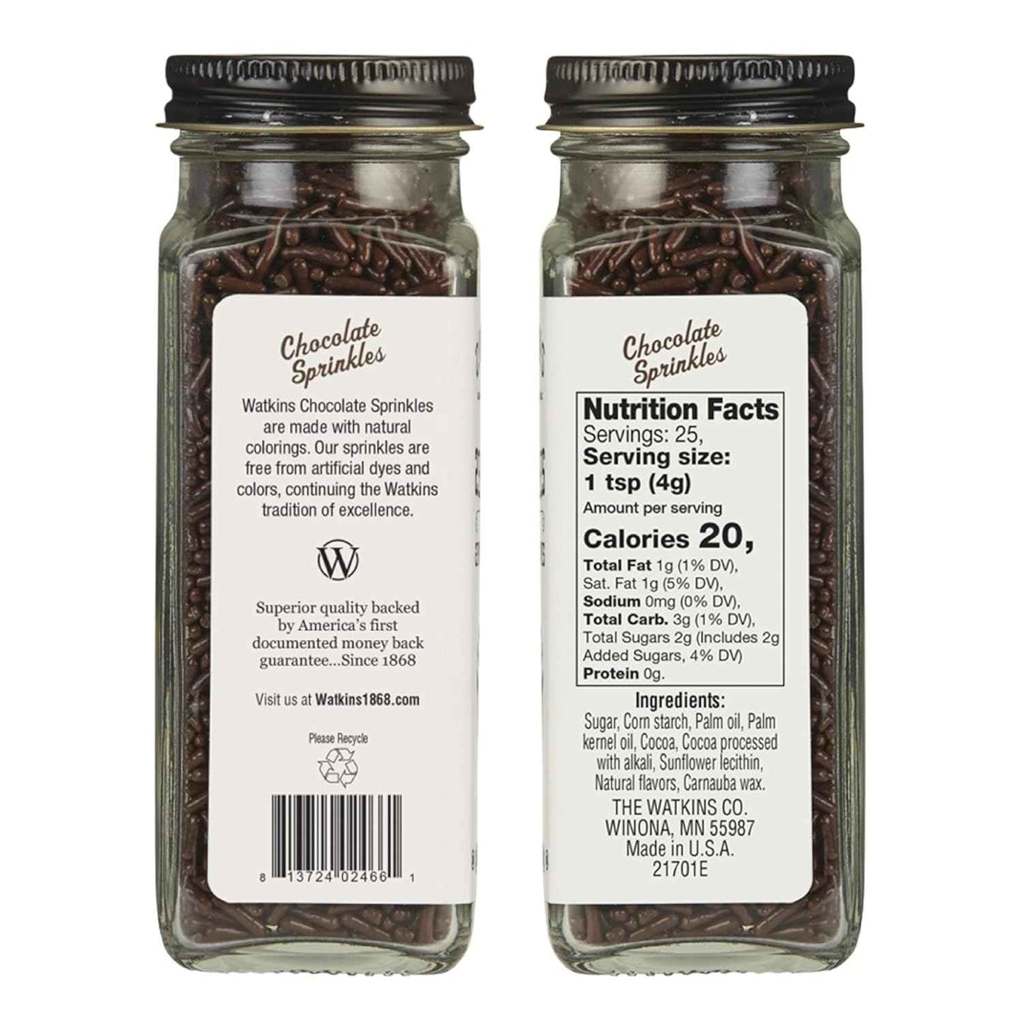 Watkins Chocolate Decorating Sprinkles – Simple Clean Ingredient Topping for Home Bakers