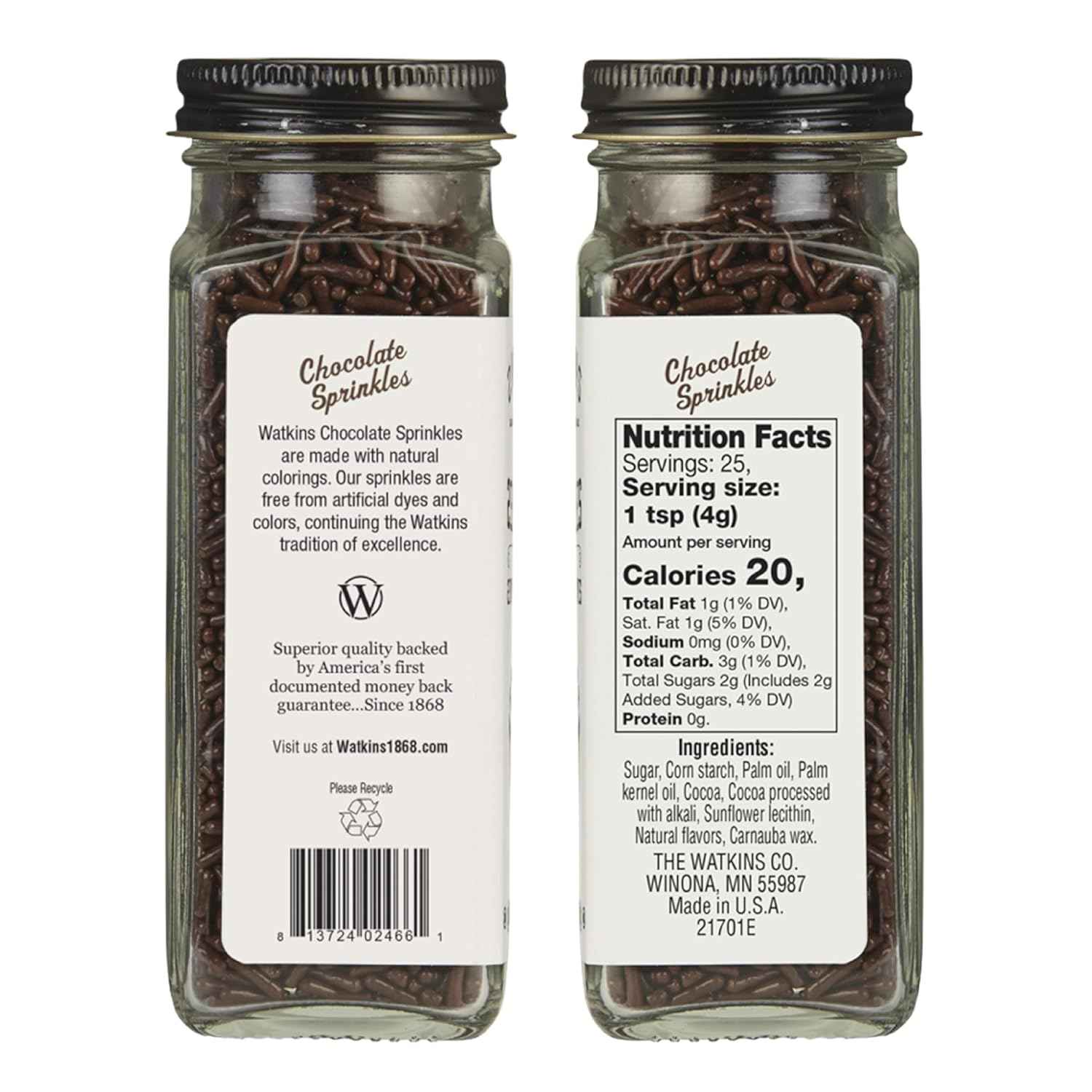 Watkins Chocolate Decorating Sprinkles – Simple Clean Ingredient Topping for Home Bakers