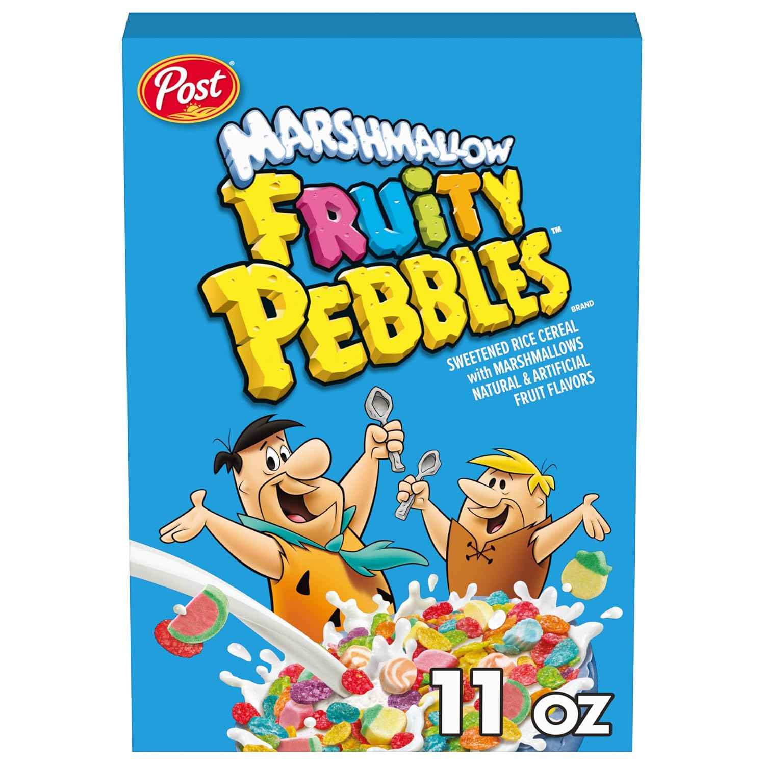 Post Fruity PEBBLES Marshmallow Cereal – Gluten Free Kids Breakfast for Nursery Snack Time