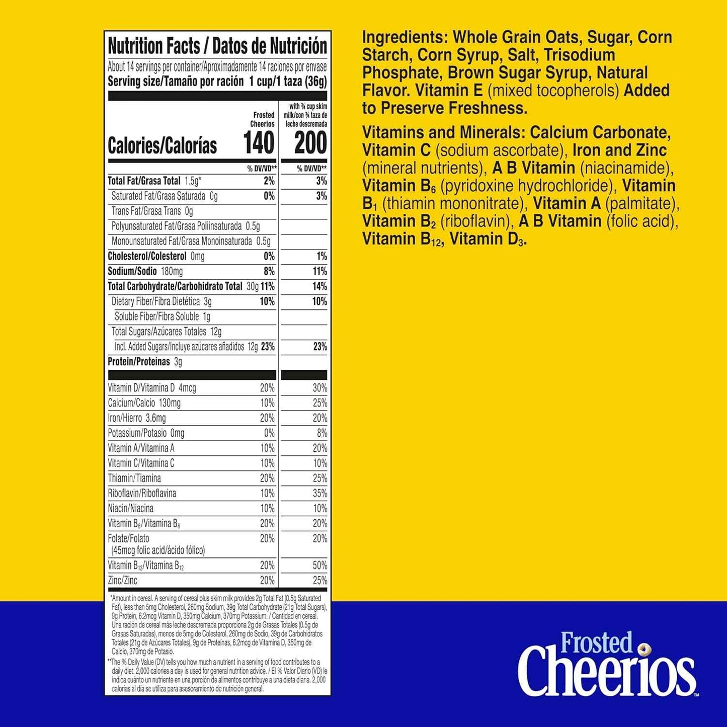 Frosted Cheerios Heart Healthy Cereal – Pantry Staple for Cholesterol-Conscious Adults, 18.4 oz Family Size