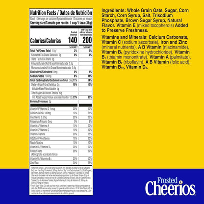 Frosted Cheerios Heart Healthy Cereal – Pantry Staple for Cholesterol-Conscious Adults, 18.4 oz Family Size