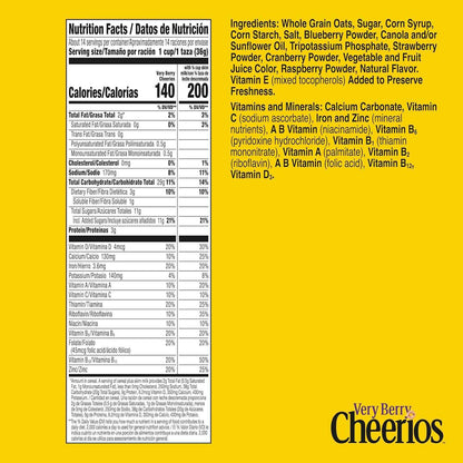 Very Berry Cheerios Gluten Free Cereal 18.6 oz Family Size – Quick Focus Snack for the Home Office and Work Desk
