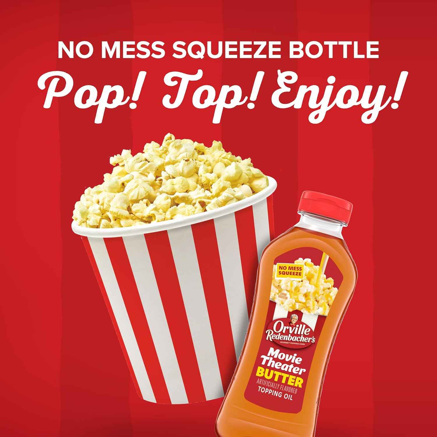 Orville Redenbacher's Popcorn Oil Movie Theater Butter Flavor – Portable Squeeze Topping for Patio Movie Nights