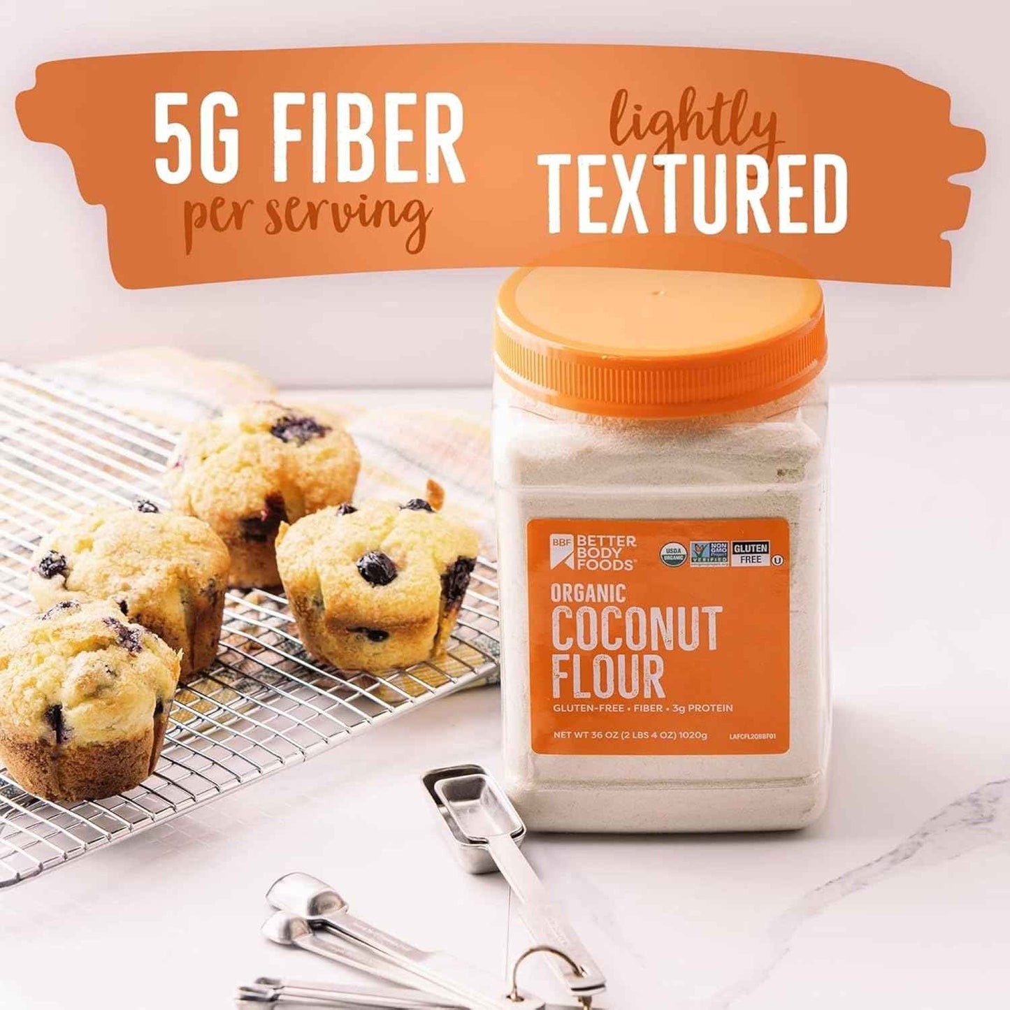 BetterBody Foods Organic Coconut Flour for Allergy-Friendly School Snacks and Family Treats