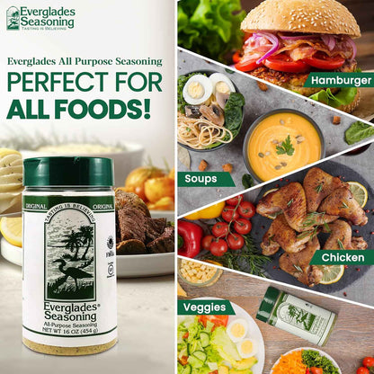 Everglades All Purpose Seasoning Blend - Clean-Eating Pantry Staple, 16 oz Gluten-Free Pesticide-Free Seasoning for Mindful Cooking
