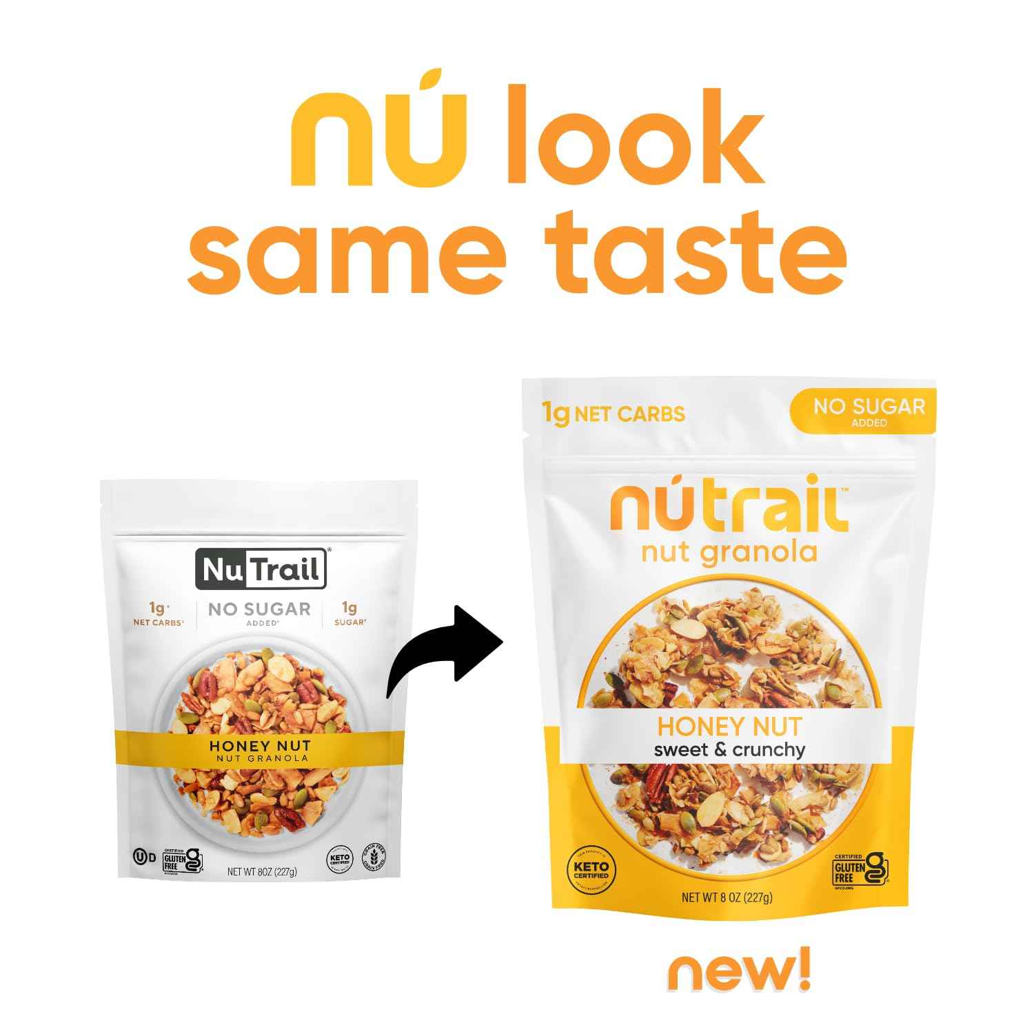 NuTrail Honey Nut Granola – Resealable Trail Snack for Camping and Hiking