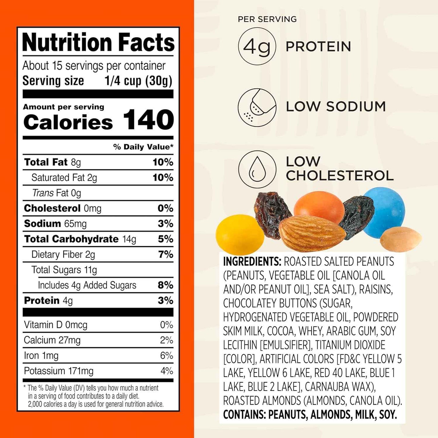 Snak Club Energizer Trail Mix – School Lunchbox Snack with Chocolate Candies, Roasted Peanuts, and Almonds, Gluten-Free 16 oz Pouch