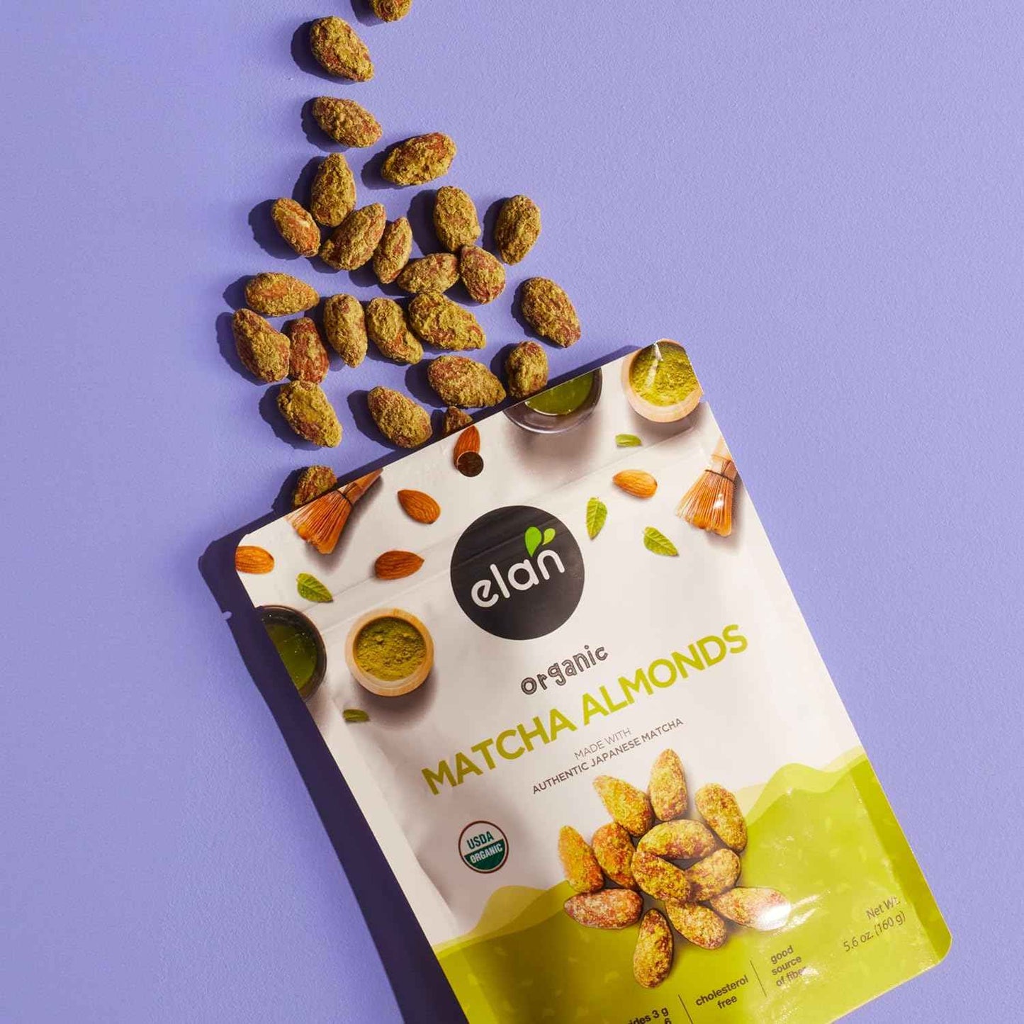 Elan Organic Matcha Almonds – Thoughtful Wellness Gift for Her Birthday and Mother's Day