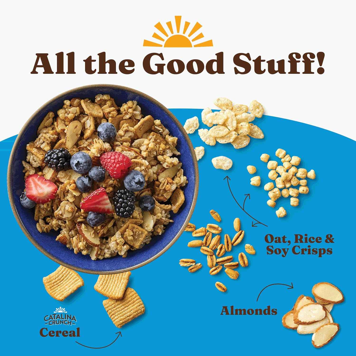 Catalina Crunch Protein Granola - Mindful Eating Cereal for Keto and Clean-Eating Routines, High-Fiber Low-Sugar Snack - Peanut Butter 8 oz