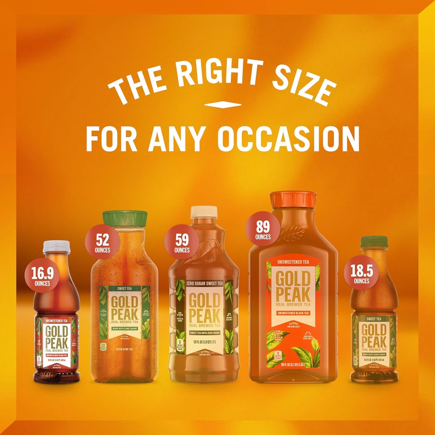 Gold Peak Unsweet Tea – Calorie-Free Hydration for Daily Wellness Routines, 16.9 fl oz 6 Pack