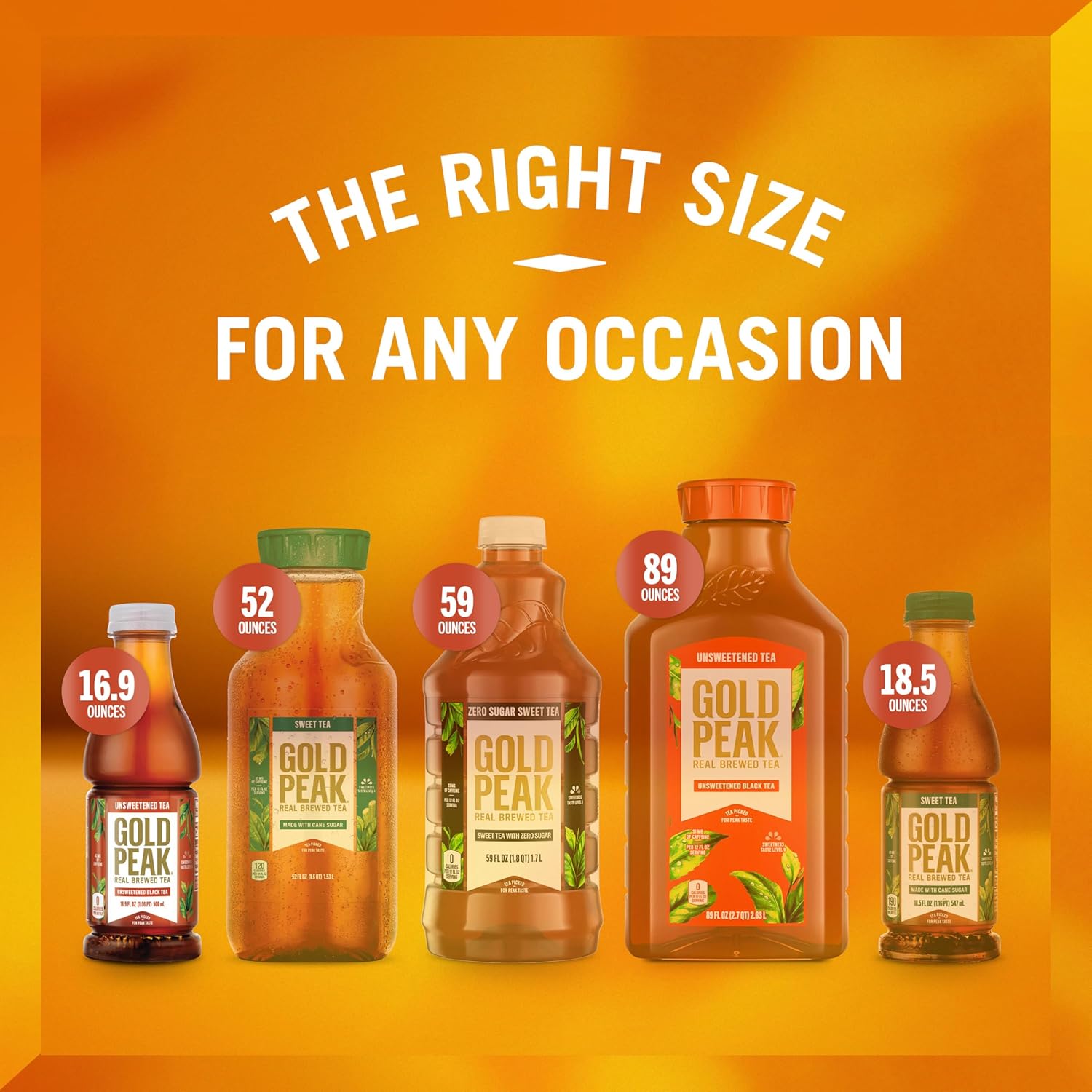 Gold Peak Unsweet Tea – Calorie-Free Hydration for Daily Wellness Routines, 16.9 fl oz 6 Pack
