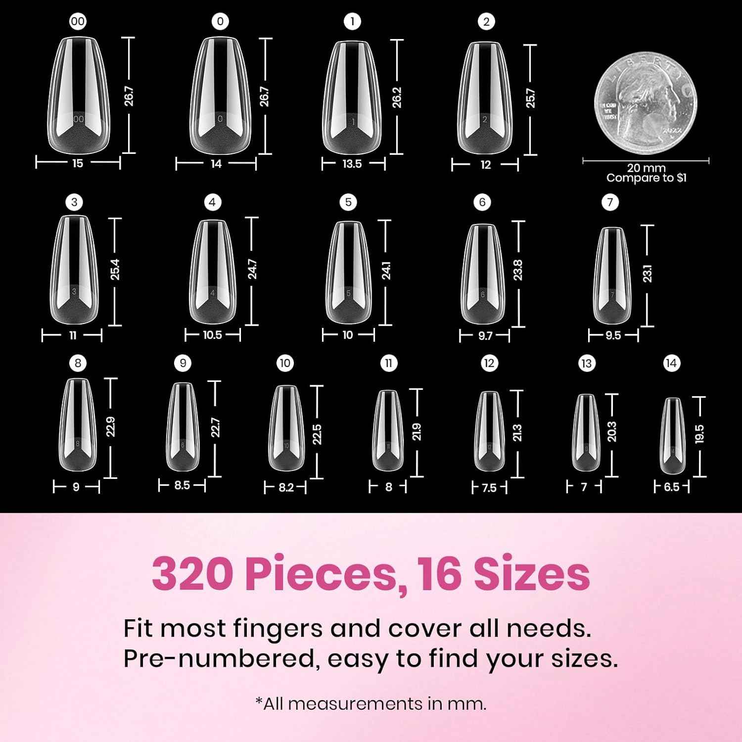 Beetles Gel Nail Tips Flat-X – At-Home Nail Care Ritual for Mindful Sunday Reset, Low-Odor Coffin Press-Ons for Sensitive Natural Nails