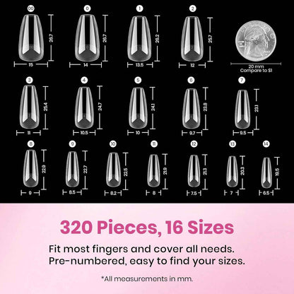 Beetles Gel Nail Tips Flat-X – At-Home Nail Care Ritual for Mindful Sunday Reset, Low-Odor Coffin Press-Ons for Sensitive Natural Nails