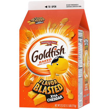 Goldfish Cheddar Cheese Crackers – Wholesome Pantry Snack for Playdates, Carpool Pickup, and Back-to-School Lunchbox Packing, Bulk 27.3 oz