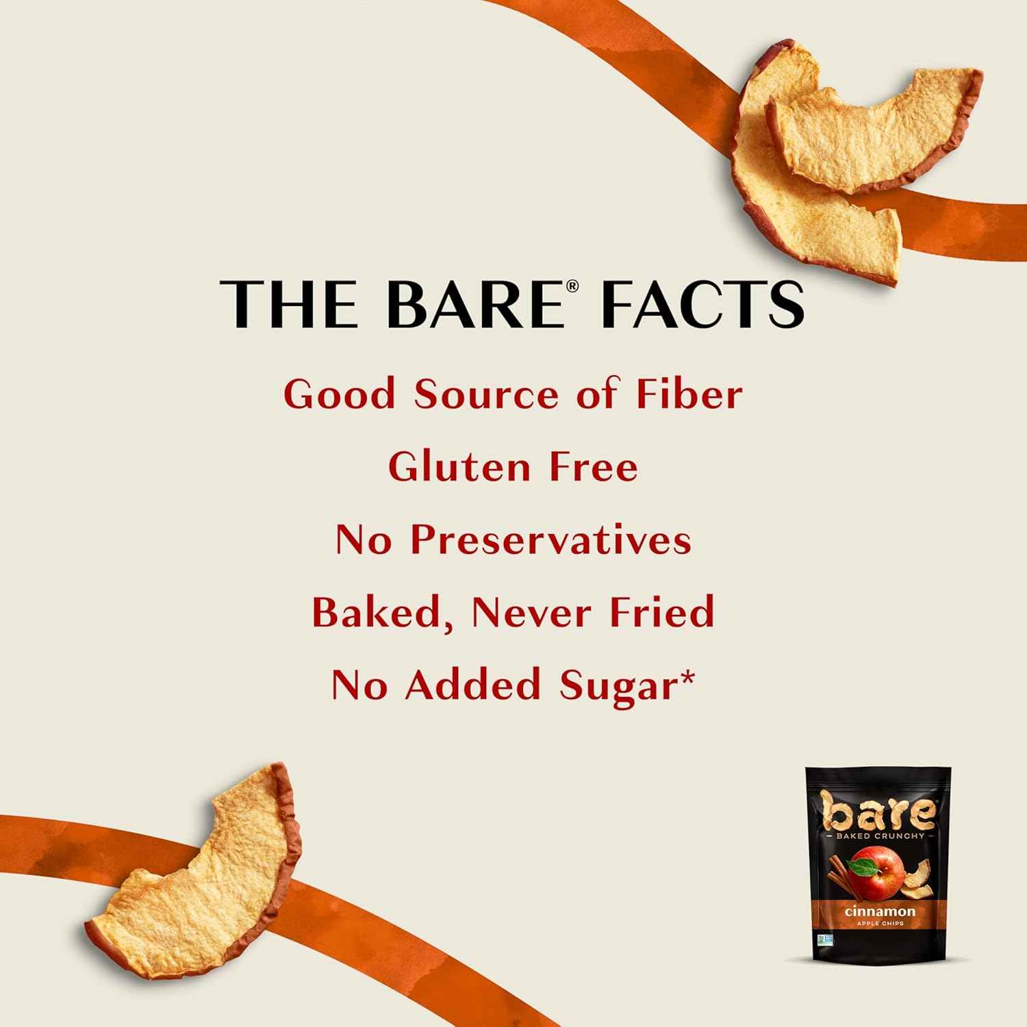 Bare Cinnamon Apple Chips 3-Pack – Thoughtful Healthy Snack Gift for Health-Conscious Friends