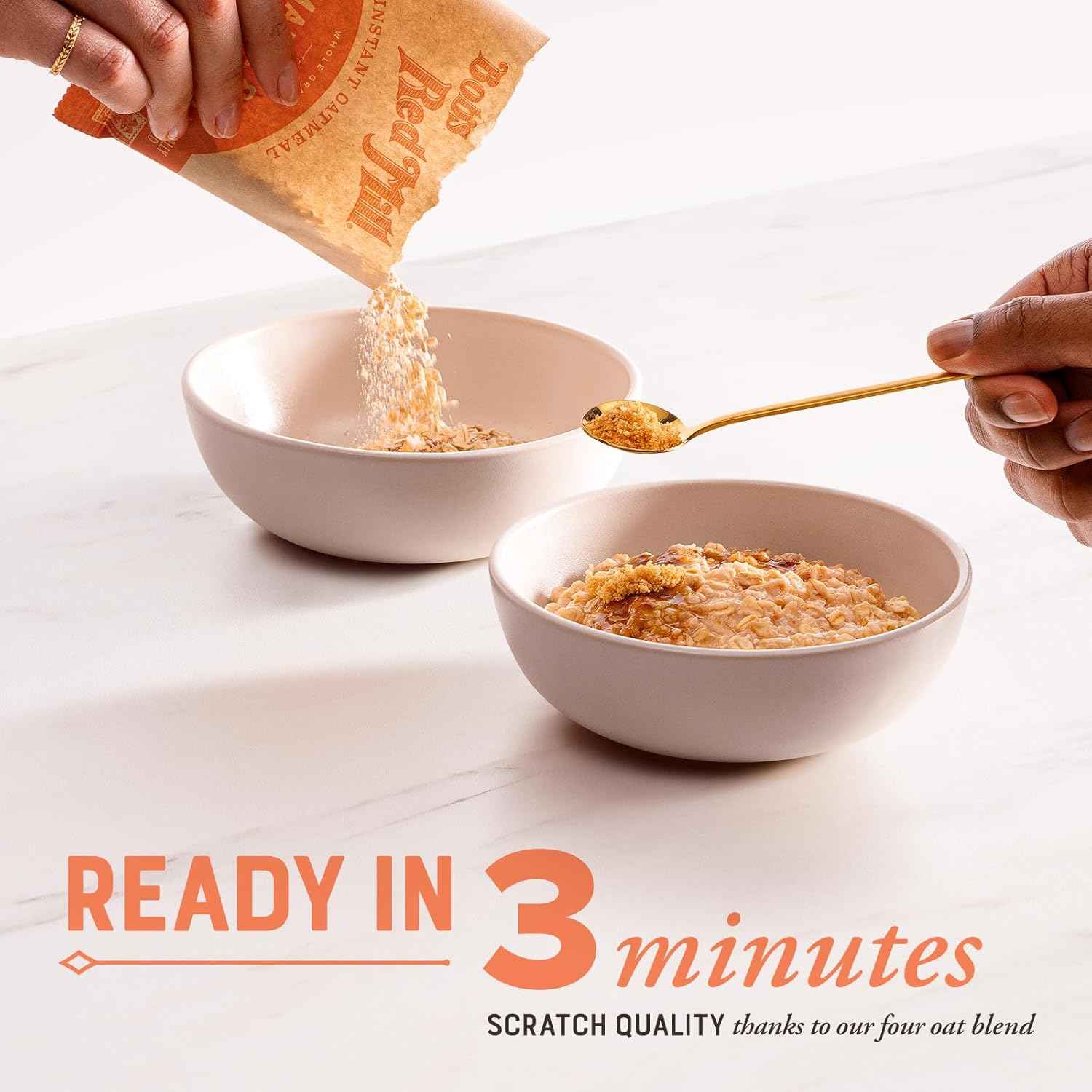 Bob's Red Mill Gluten Free Instant Oatmeal Maple Brown Sugar – Quick Commuter Breakfast for Office Mornings, 6 Pouches