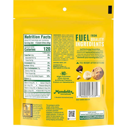 belVita Banana Dark Chocolate Snack Bites – Mindful Midday Refuel with No Artificial Sweeteners, Soft-Baked 5 oz