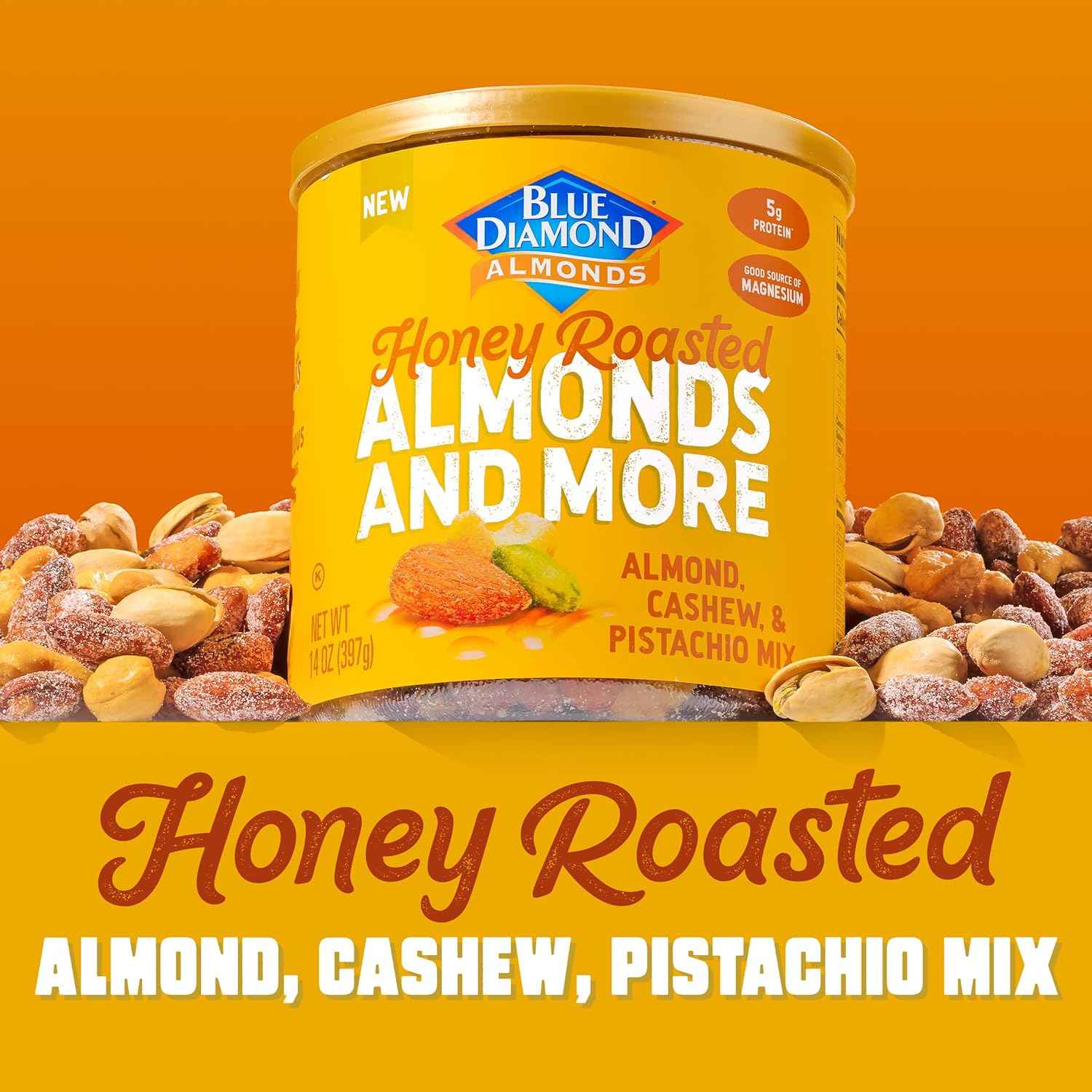 Blue Diamond Almonds Sweet Honey Roasted – Resealable Trail Snack for Backpacking and Road Trips