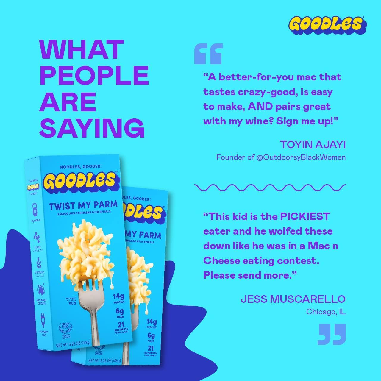 Goodles Twist My Parm Asiago and Parmesan Spirals – Picky-Eater Approved School Lunchbox Mac and Cheese