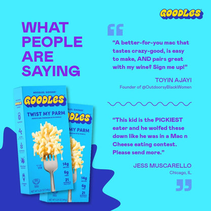 Goodles Twist My Parm Asiago and Parmesan Spirals – Picky-Eater Approved School Lunchbox Mac and Cheese