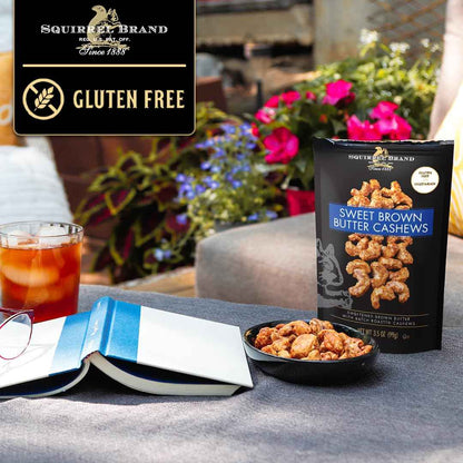 Squirrel Brand Crème Brûlée Almonds – Vegetarian Wind-Down Treat Paired with Tea or Coffee, 2-Pack