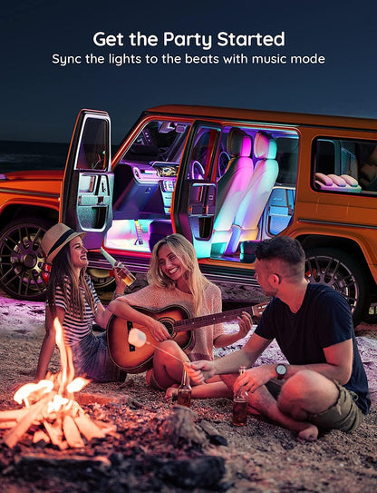 Govee Car LED Strip Lights – Cool Birthday Gift for Him, Smart RGBIC Interior Car Lights with App Control