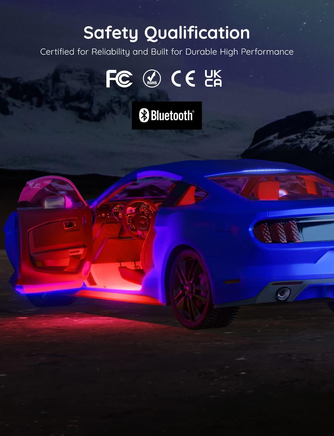 Govee Car LED Strip Lights – Cool Birthday Gift for Him, Smart RGBIC Interior Car Lights with App Control