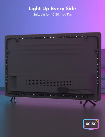 Govee TV LED Backlight Strip – Living Room Decor Glow for 40-50 inch TVs, App & Voice Controlled RGBIC Ambiance
