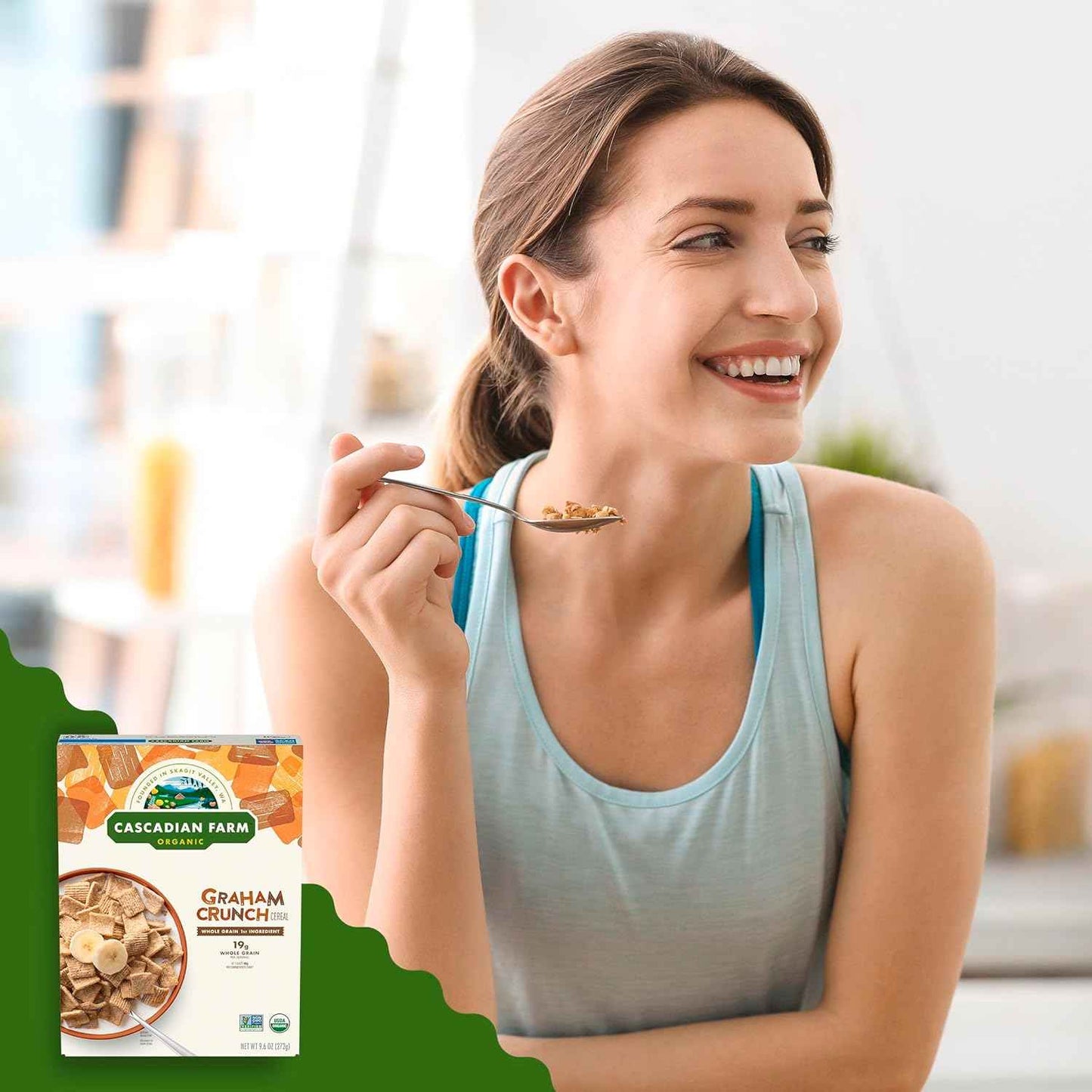 Cascadian Farm Organic Graham Crunch Cereal – Organic Snack Care Package for College Students and Dorms