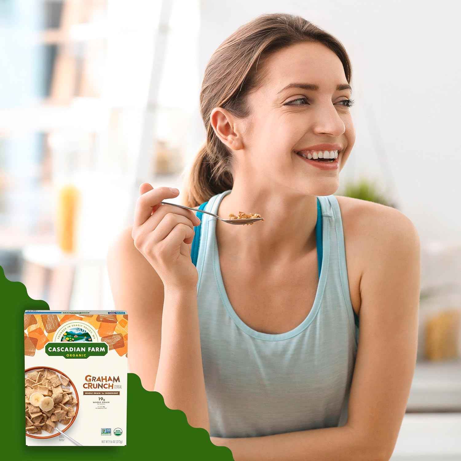 Cascadian Farm Organic Graham Crunch Cereal – Organic Snack Care Package for College Students and Dorms