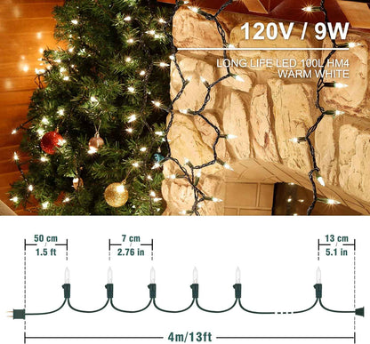 Hopolon 2-Pack 13ft Clear Mini String Lights – Cozy Bedroom Canopy Decor with 2100K Warm White Glow