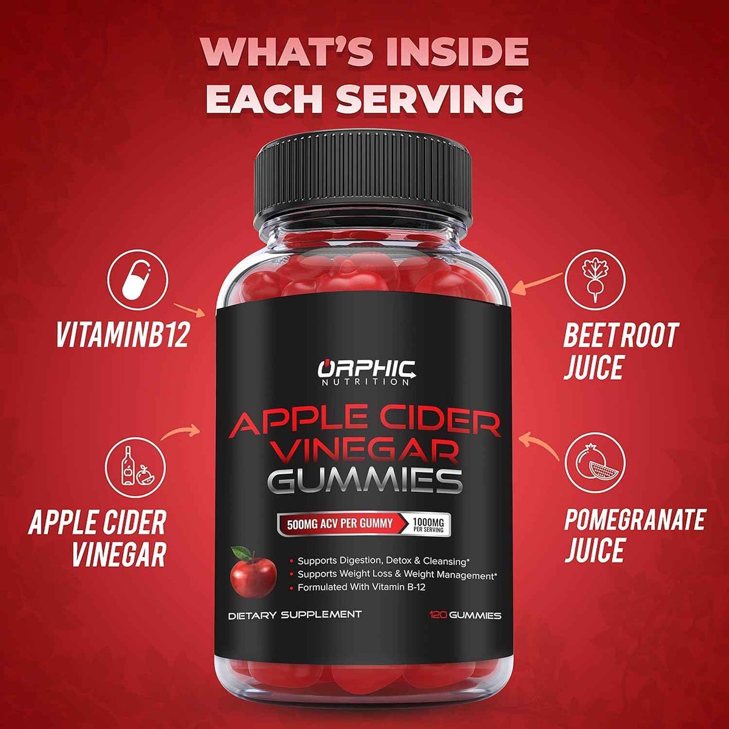 ORPHIC NUTRITION Apple Cider Vinegar Gummies – Clean-Lined Counter Staple for Intentional Wellness Routines