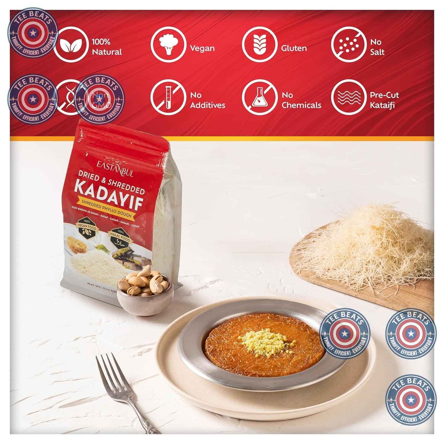 Eastanbul Kataifi Shredded Fillo Dough – Pre-Chopped Baking Staple for Quick Viral Dessert Content Creation, Dubai Chocolate Bar Ingredient, 170g
