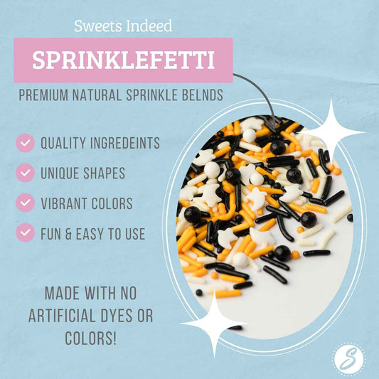 Sweets Indeed Natural Dye Free Halloween Sprinkles – Allergen Aware Edible Topping for Sensitive Children