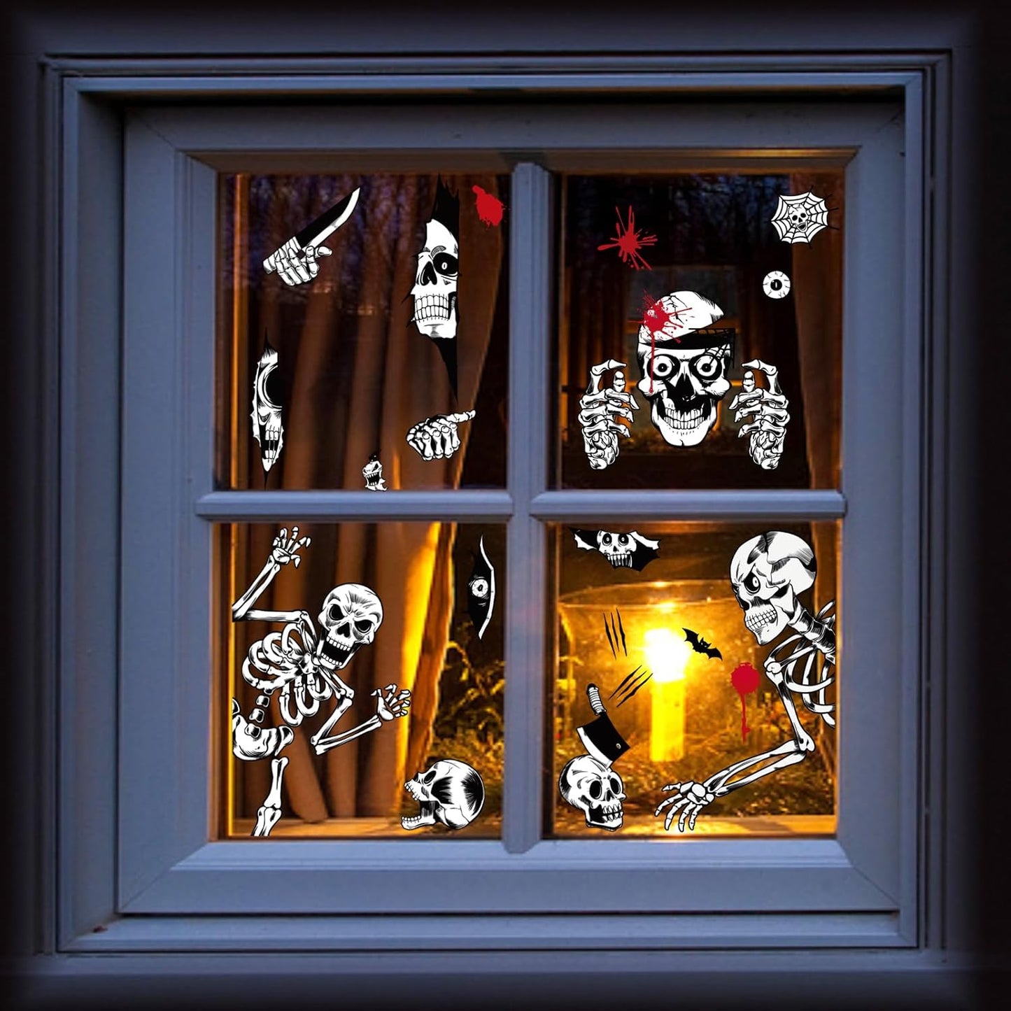 Halloween Window Clings - Kid-Safe Static Stickers for Playroom Windows and Nursery Glass, No Glue No Flame
