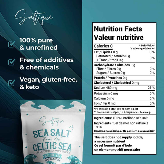 Celtic Sea Fine Mineral Salt – Nightly Bath Soak for Skin & Stress Relief, Mindful Self-Care Ritual