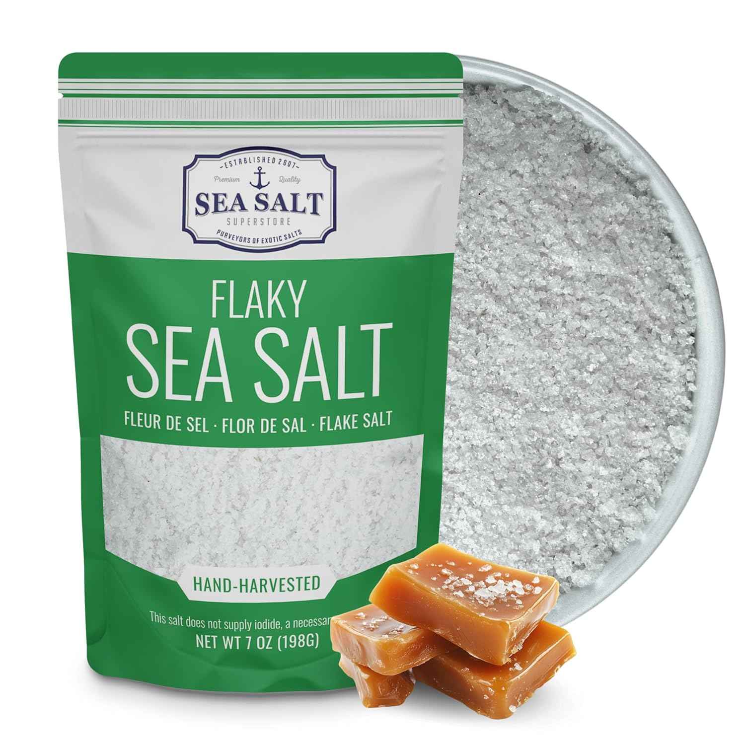 Sol de Baja Hand-Harvested Sea Salt Flakes, 7 oz – Premium Finishing Salt for the Discerning Home Chef