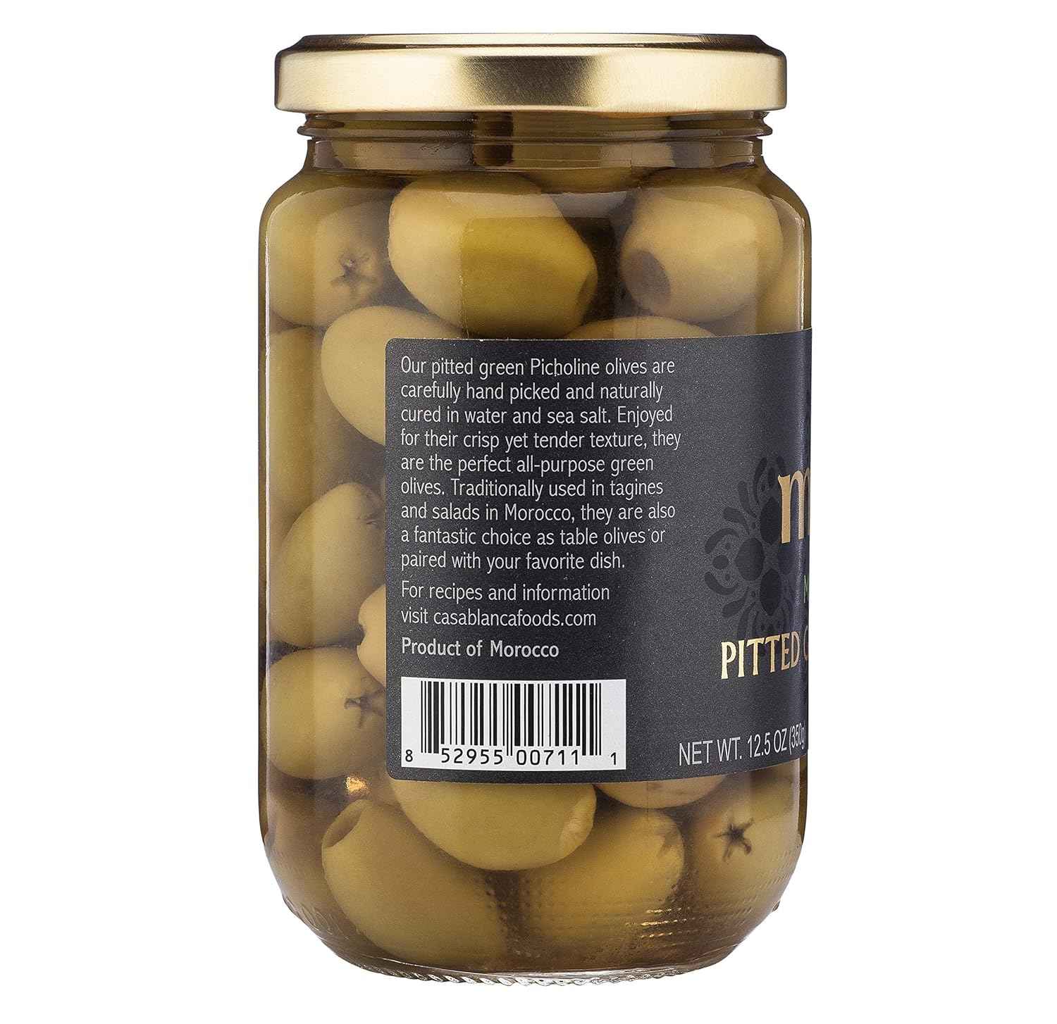 Mina Pitted Green Olives – Hand-Picked Artisan Olive Jar for Premium Mediterranean Charcuterie Service