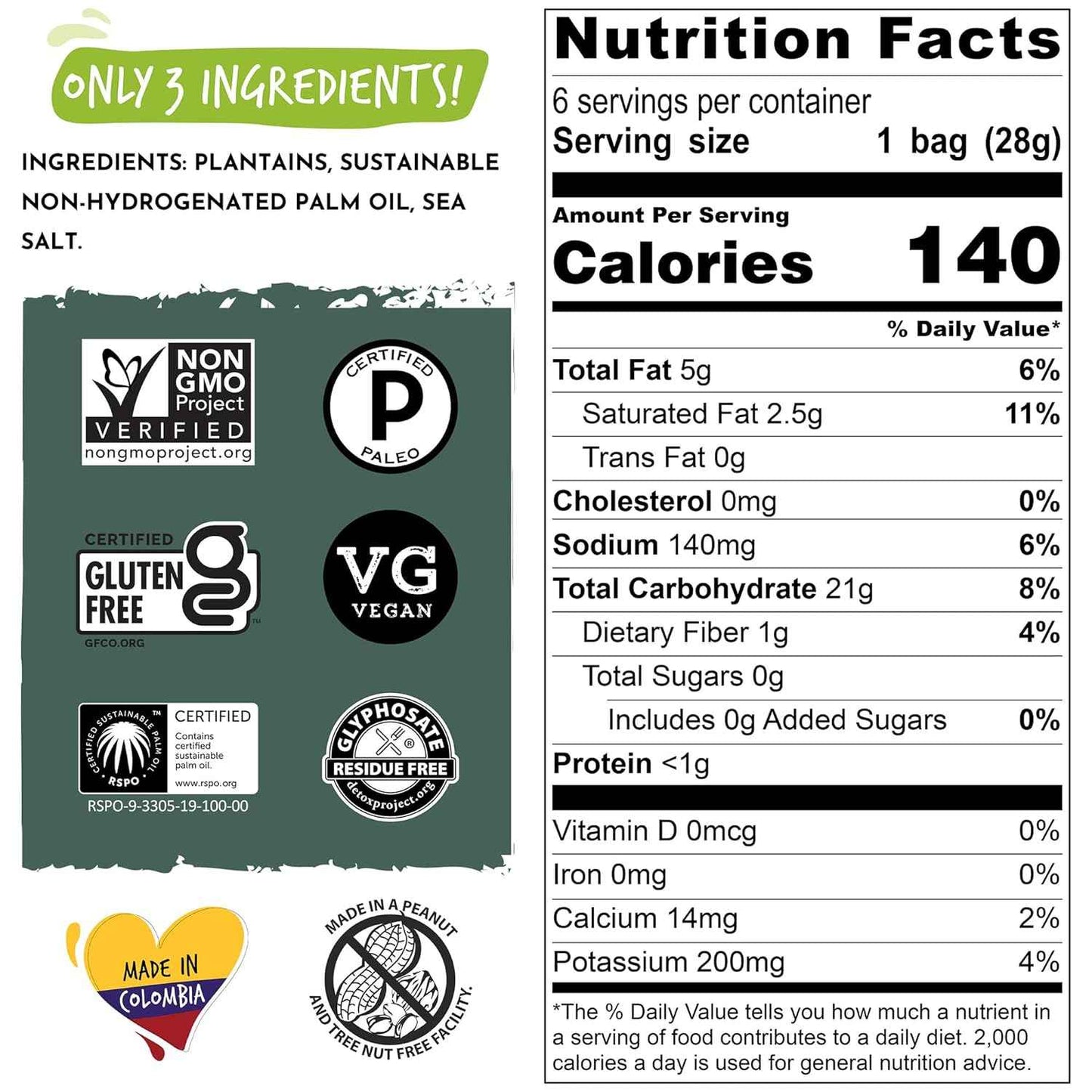 ARTISAN TROPIC Plantain Strips Sea Salt - Simple Clean-Ingredient Snack for Uncluttered Pantries