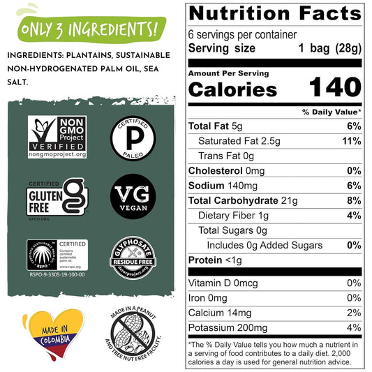 ARTISAN TROPIC Plantain Strips Sea Salt - Simple Clean-Ingredient Snack for Uncluttered Pantries