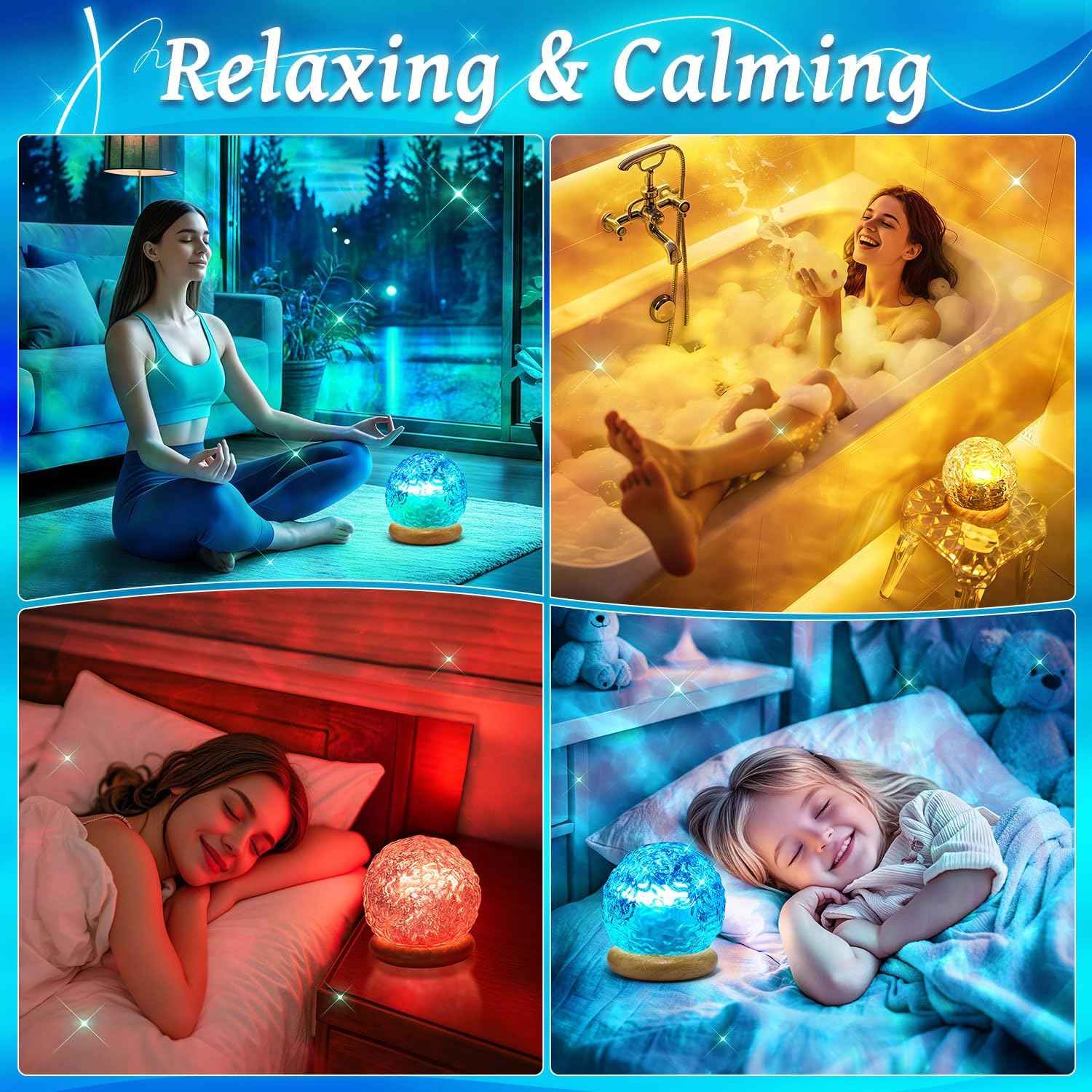 HYTIB Aurora Projector Lamp – Cool-to-Touch Color Changing Night Light for Playroom, 6 Brightness Levels with Remote