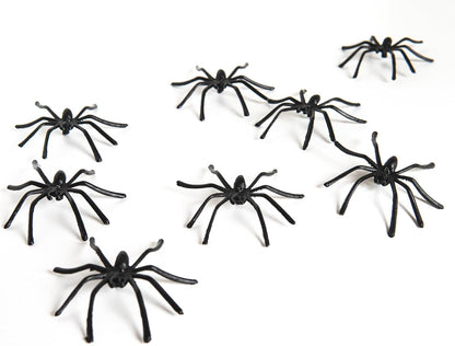 Happy Hippo Spider Web Halloween Decoration – Nursery-Safe Family Decor, Soft Webbing with Plastic Spiders for Kids' Rooms