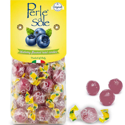 Perle di Sole Italian Candy - Imported Amalfi Coast Blueberry Hard Candy with Tart Filling - Gourmet Connoisseur's Indulgence