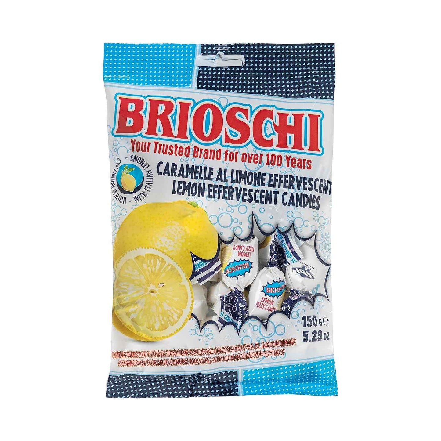 Brioschi Italian Fizzy Lemon Candies – Heritage Stocking Stuffer and Holiday Gift Bag Candy